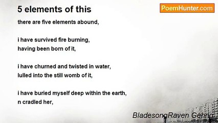 BladesongRaven Gehrig - 5 elements of this