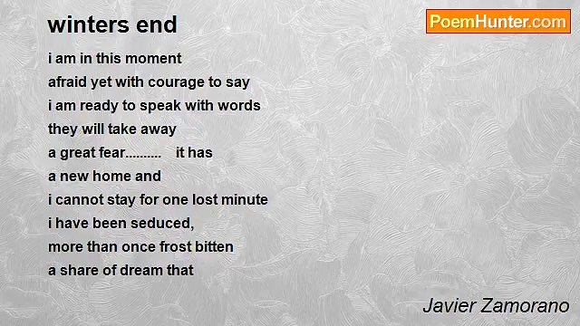 Javier Zamorano - winters end