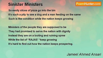 Jameel Ahmed Ansari - Sinister Ministers