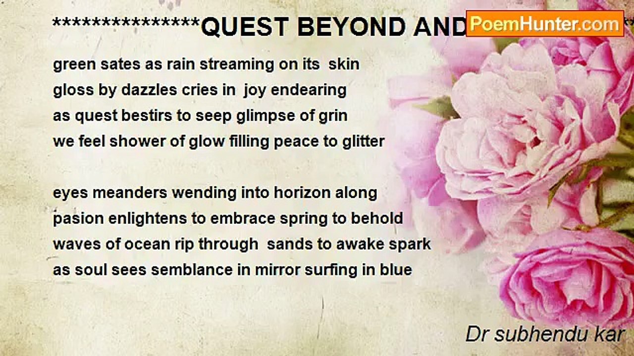 Dr subhendu kar - ***************QUEST BEYOND AND WITHIN***************