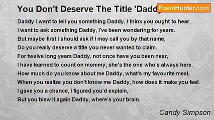 Candy Simpson - You Don't Deserve The Title 'Daddy'