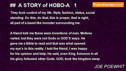 JOE POEWHIT - ##  A STORY of HOBO-A   1