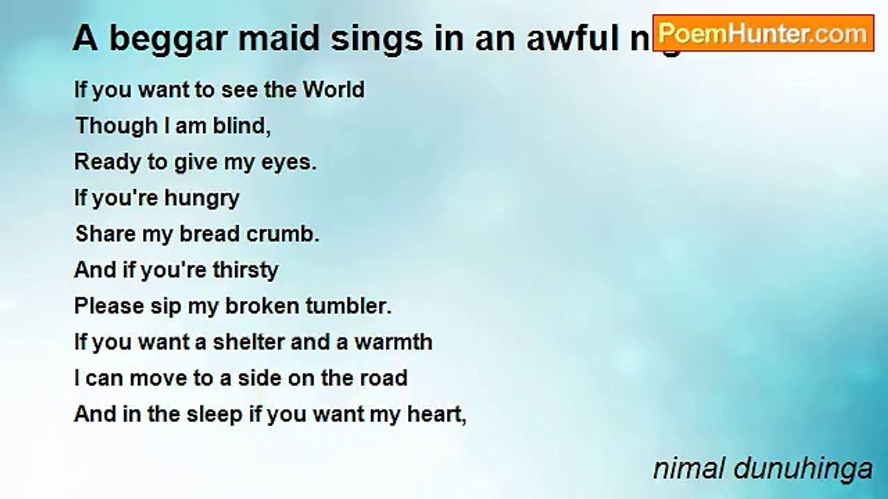 nimal dunuhinga - A beggar maid sings in an awf...