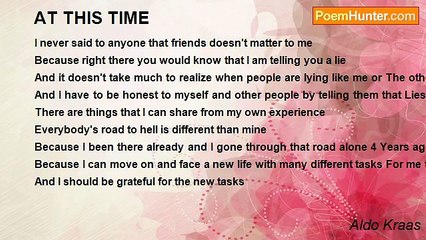 Aldo Kraas - AT THIS TIME