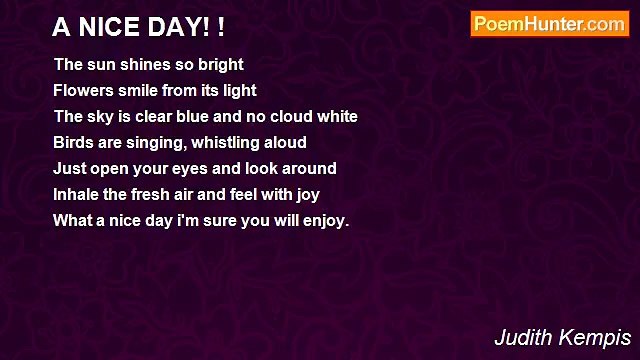 Judith Kempis - A NICE DAY! !
