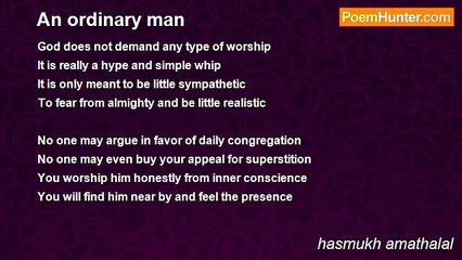 hasmukh amathalal - An ordinary man