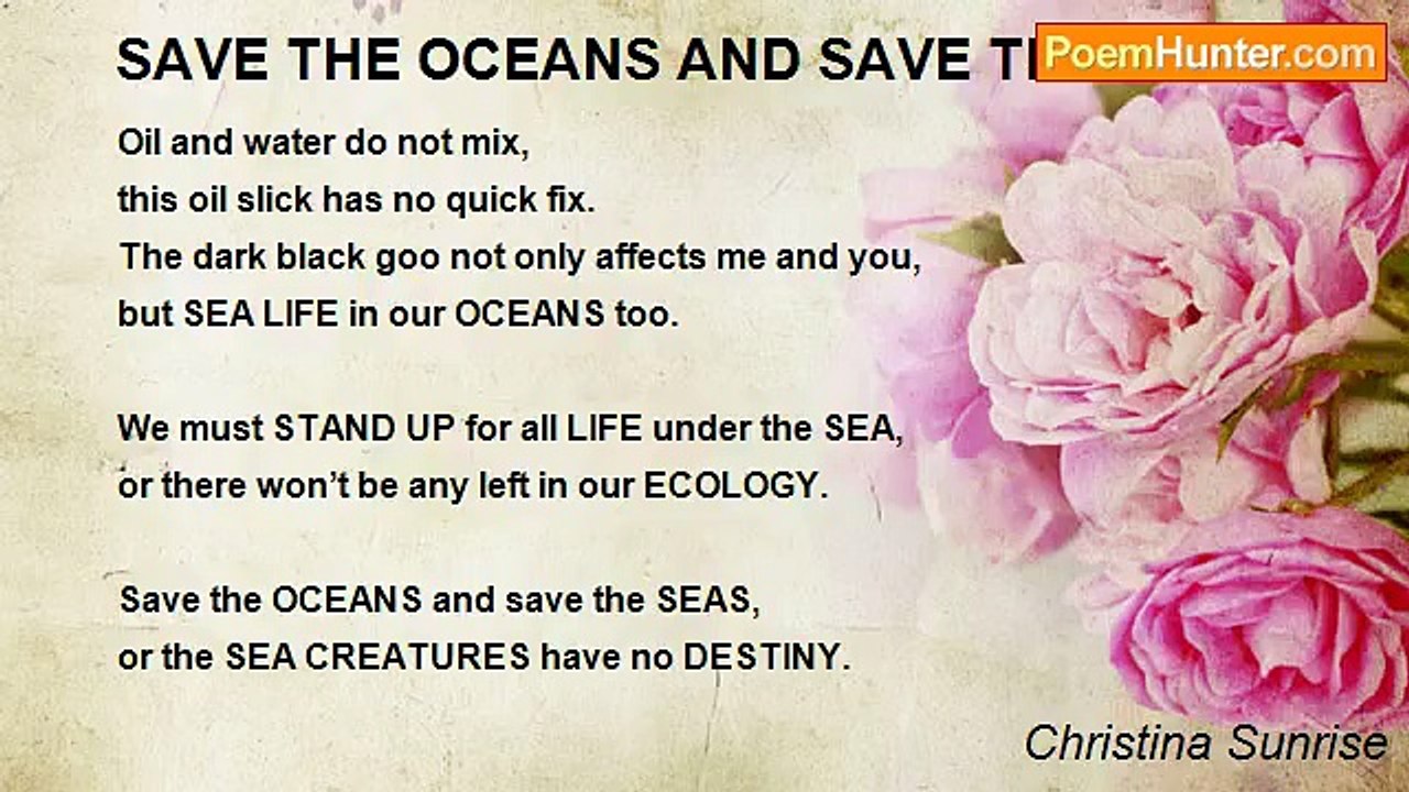 Christina Sunrise - SAVE THE OCEANS AND SAVE TH...