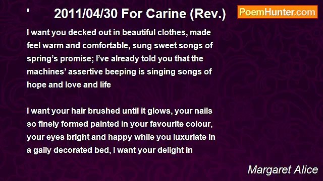 Margaret Alice - ' 2011/04/30 For Carine (Rev.)