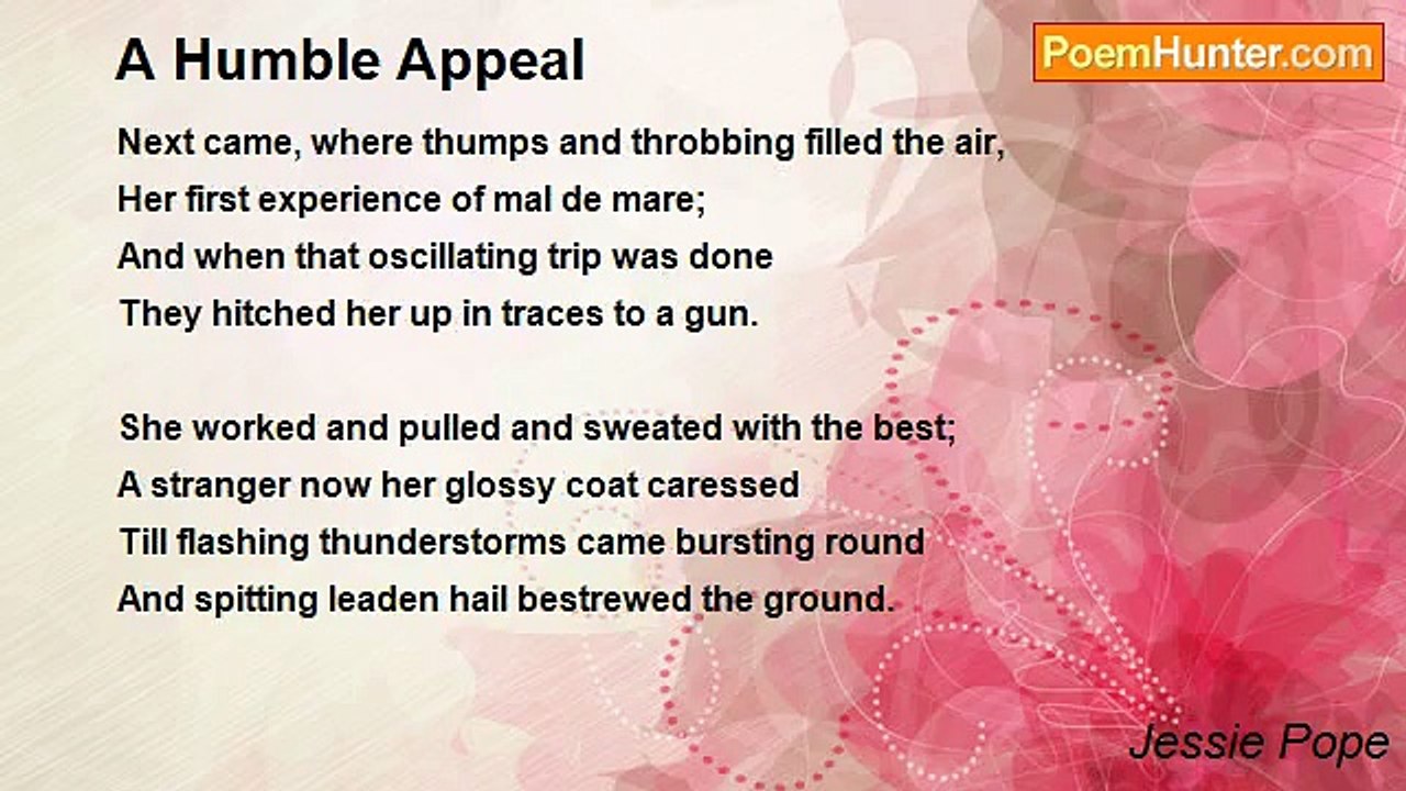 Jessie Pope - A Humble Appeal