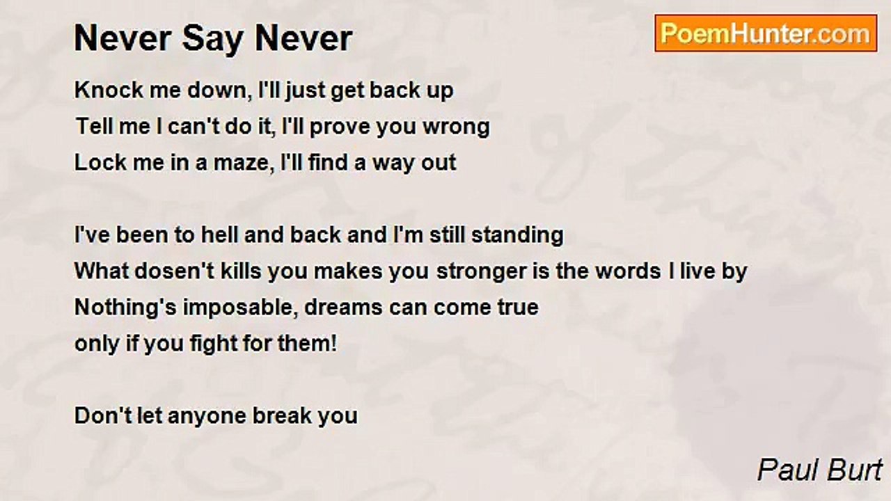 Paul Burt - Never Say Never