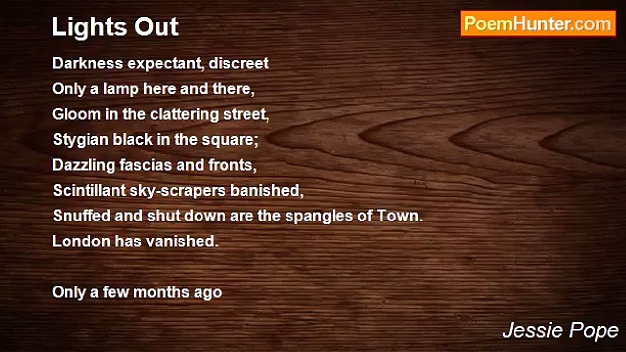 Jessie Pope - Lights Out