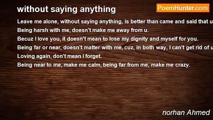 norhan Ahmed - without saying anything