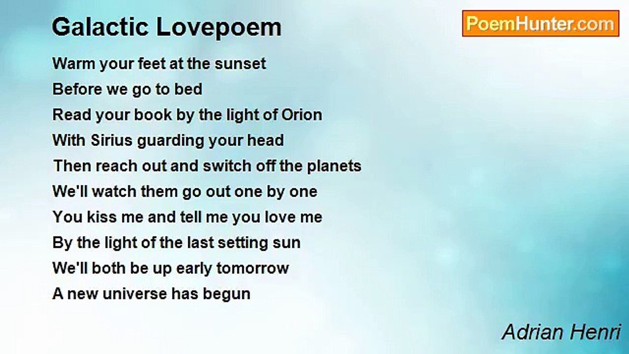 Adrian Henri - Galactic Lovepoem