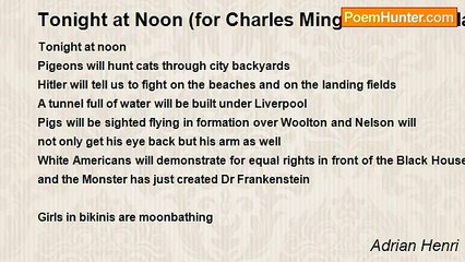 Adrian Henri - Tonight at Noon (for Charles Mingus and the Clayton Squares)