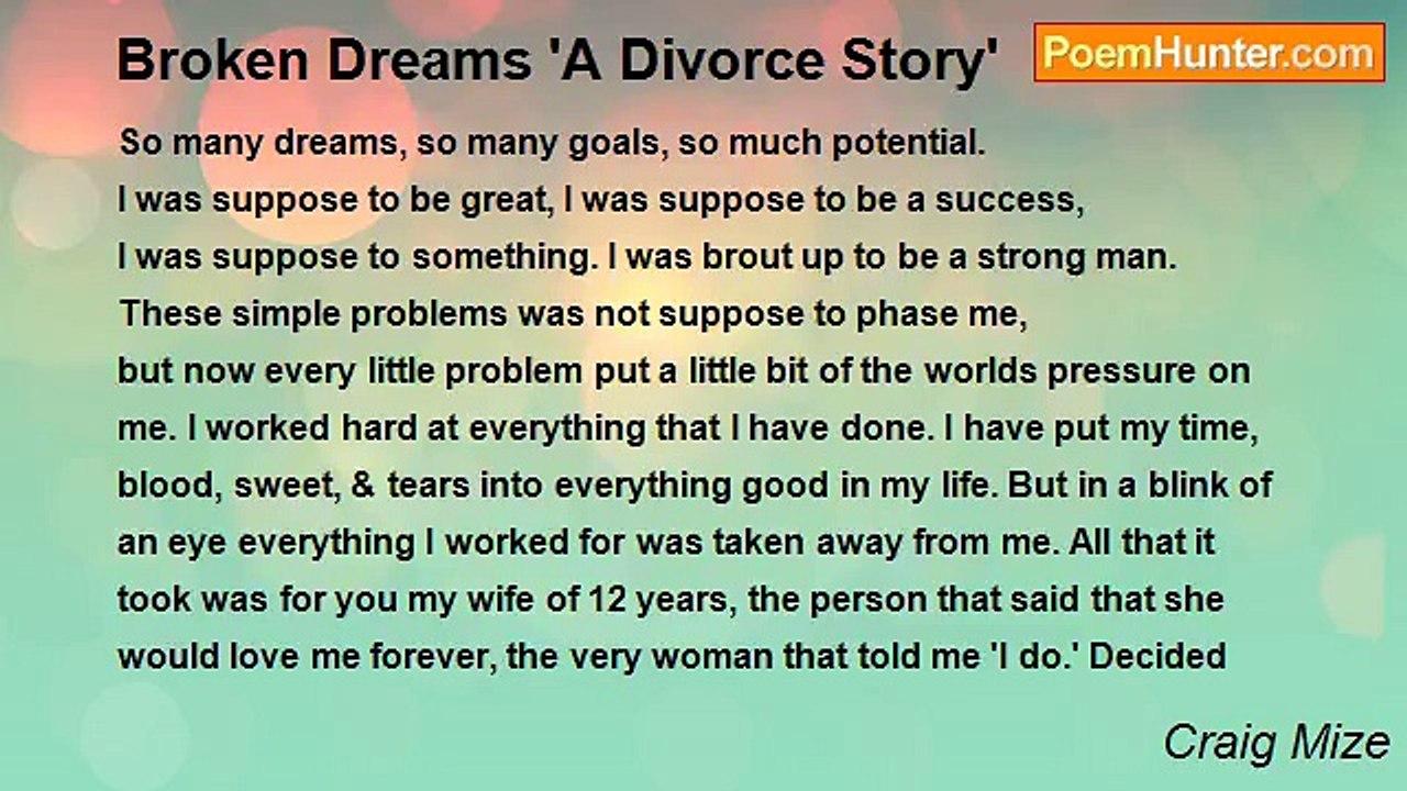 Craig Mize - Broken Dreams 'A Divorce Story'