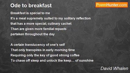 David Whalen - Ode to breakfast