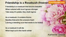 Katherine Sessor - Friendship is a Rosebush (freeverse)