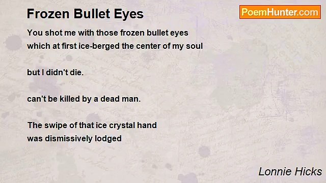 Lonnie Hicks - Frozen Bullet Eyes