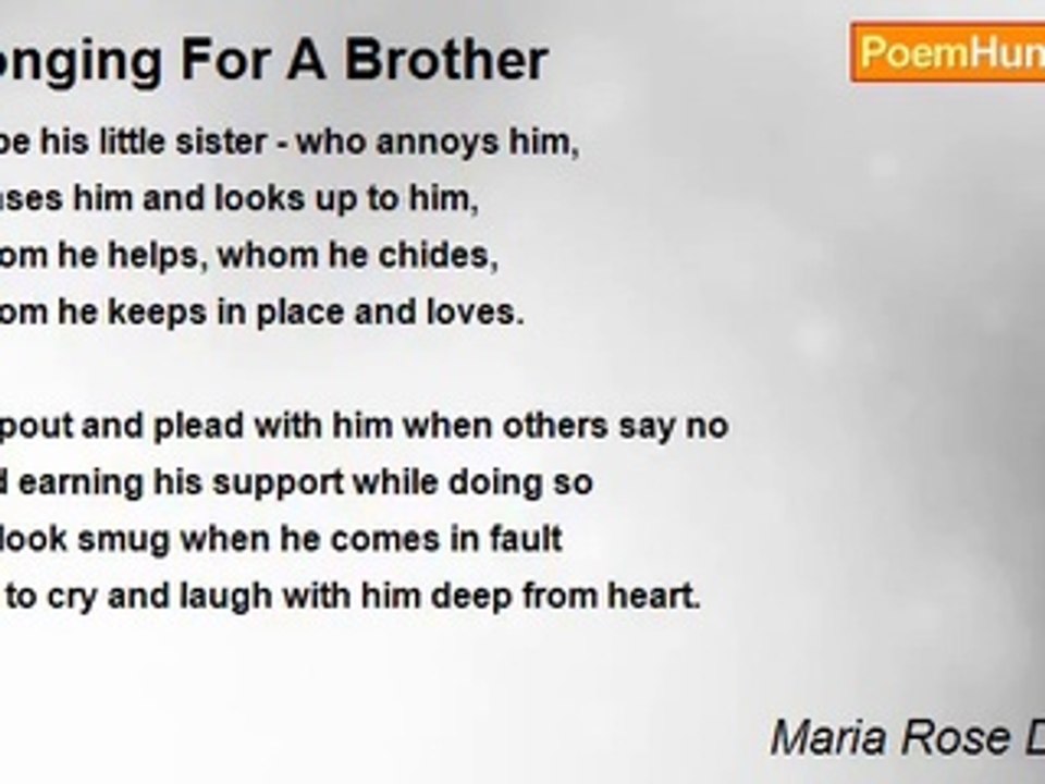 Maria Rose Dominic - Longing For A Brother