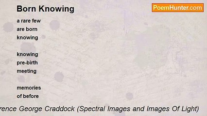 Terence George Craddock (Spectral Images and Images Of Light) - Born Knowing