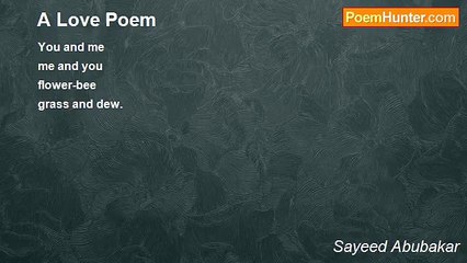 Sayeed Abubakar - A Love Poem