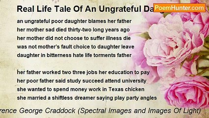 Terence George Craddock (Spectral Images and Images Of Light) - Real Life Tale Of An Ungrateful Daughter