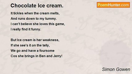 Simon Gowen - Chocolate Ice cream.