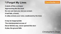 Christopher's Dead - *I Forgot My Lines