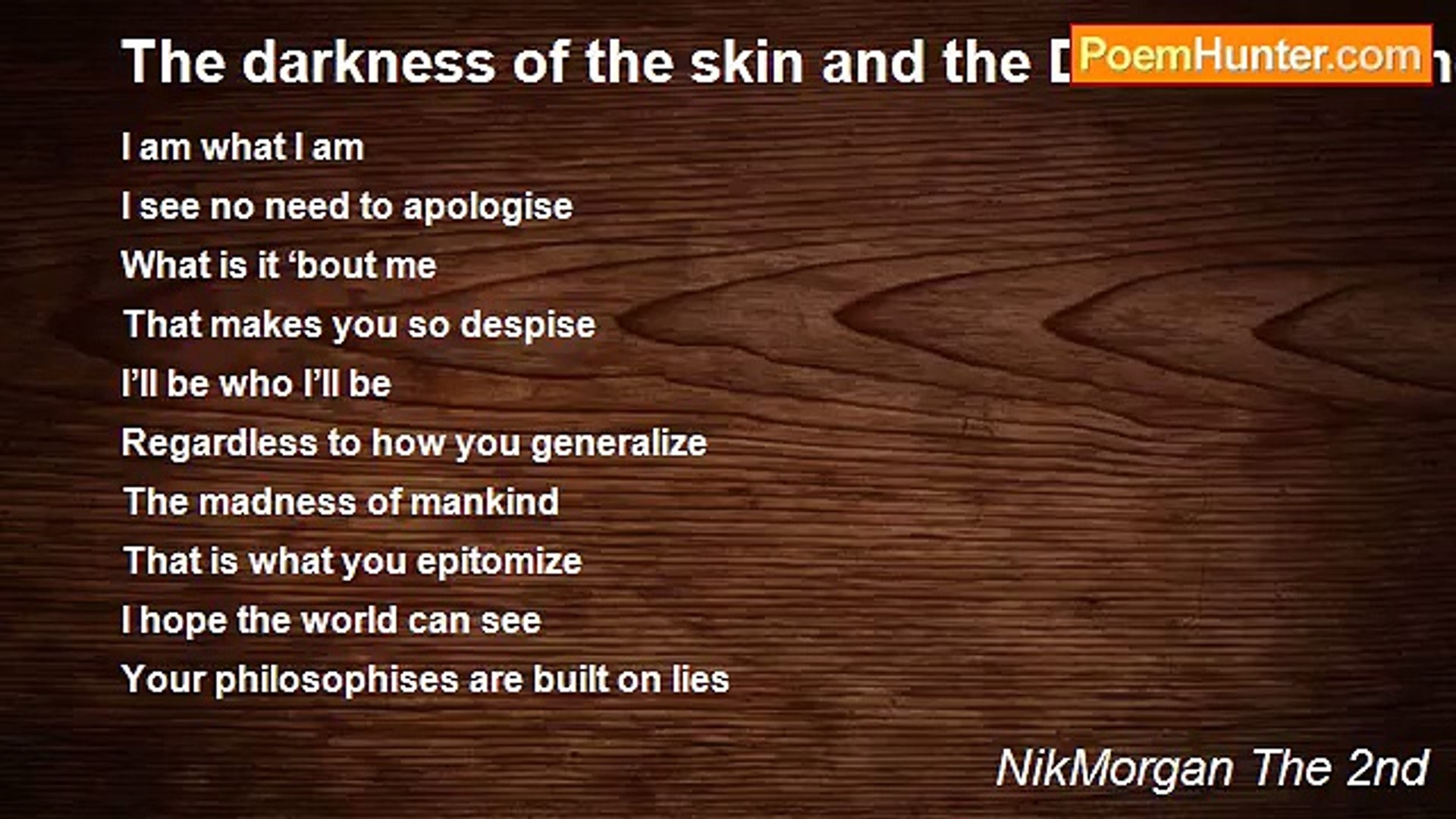 ⁣NikMorgan The 2nd - The darkness of the skin and the Darkness of the mind