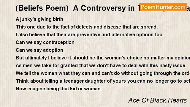 Ace Of Black Hearts - (Beliefs Poem) A Controversy in Terms (Read at Your Own Risk)