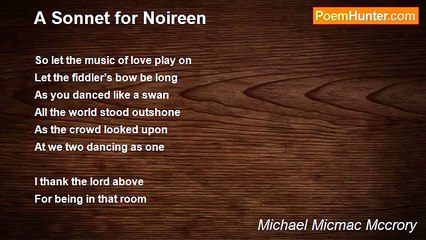 Michael Micmac Mccrory - A Sonnet for Noireen