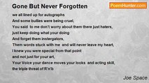 Joe Space - Gone But Never Forgotten