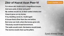 Syed Ahmed Shah - Zikir of Hazrat Azan Peer-VI