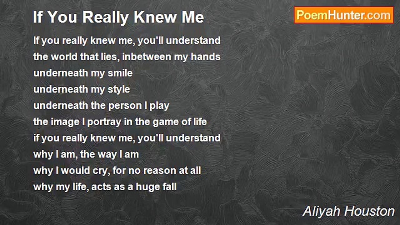 Aliyah Houston - If You Really Knew Me