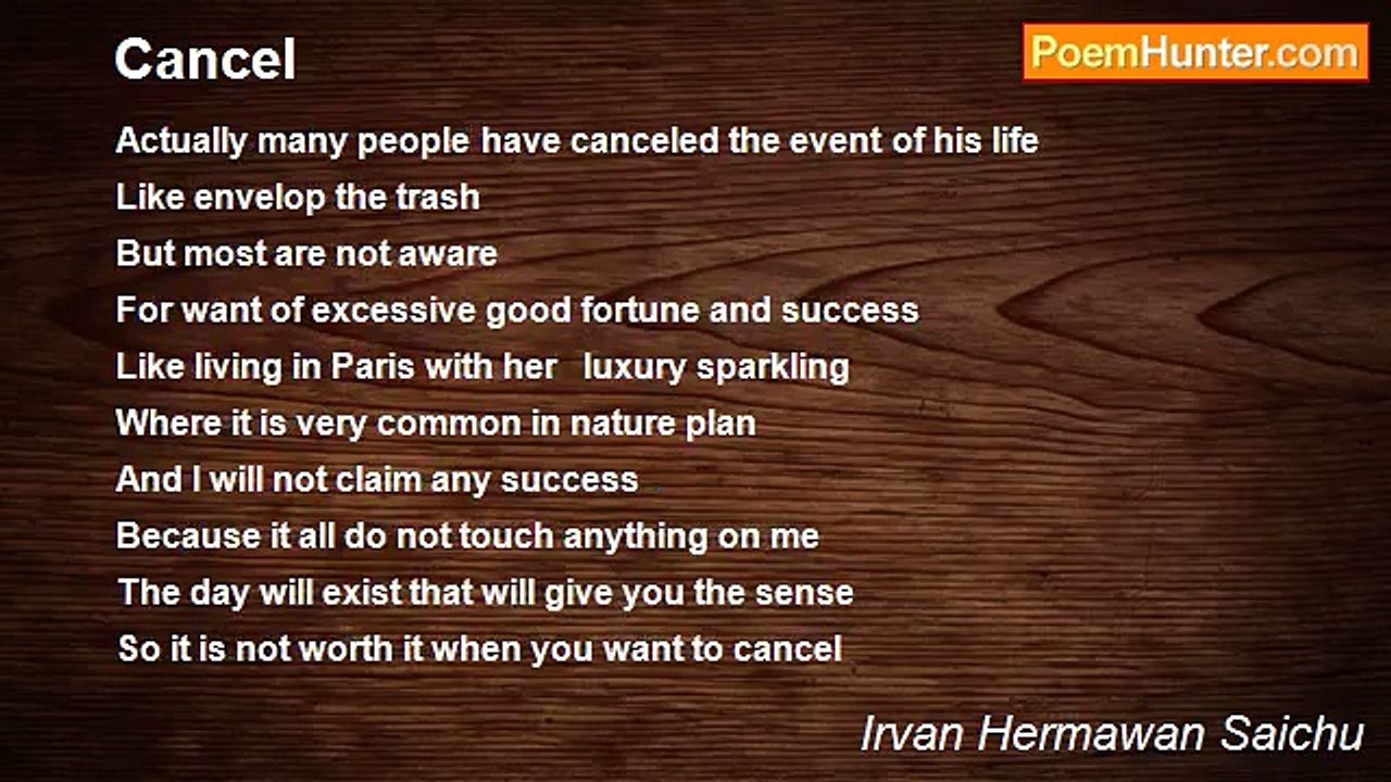 Irvan Hermawan Saichu - Cancel