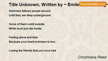 Chrishtiana Reed - Title Unknown, Written by ~ Emilee Farrenburg~