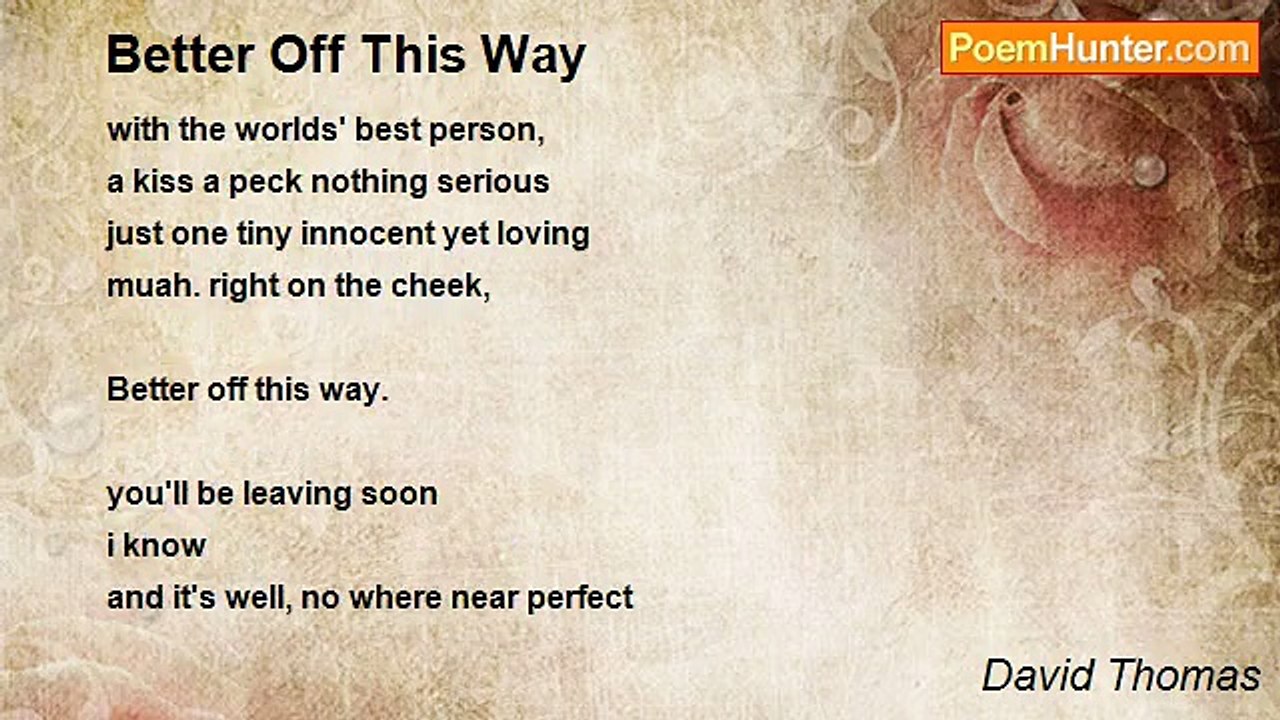 David Thomas - Better Off This Way