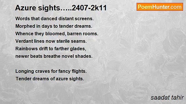 saadat tahir - Azure sights…..2407-2k11