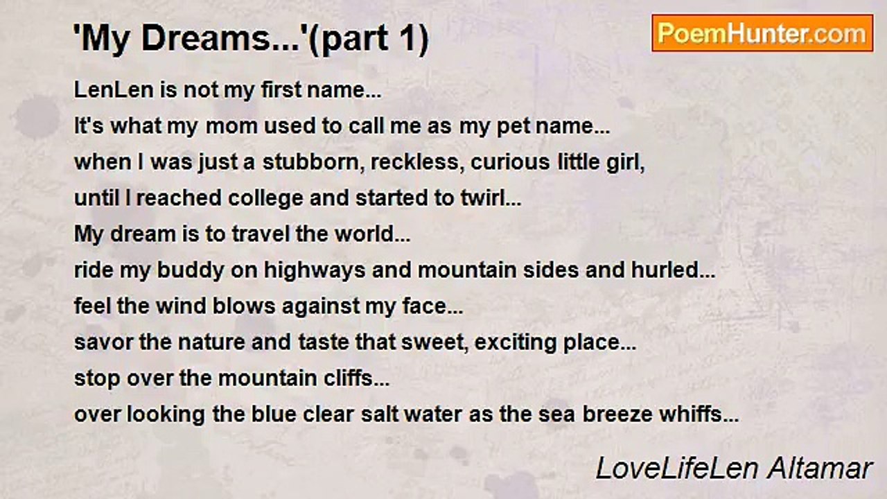 LoveLifeLen Altamar - 'My Dreams...'(part 1)