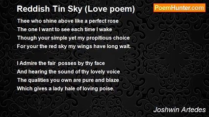 Joshwin Artedes - Reddish Tin Sky (Love poem)