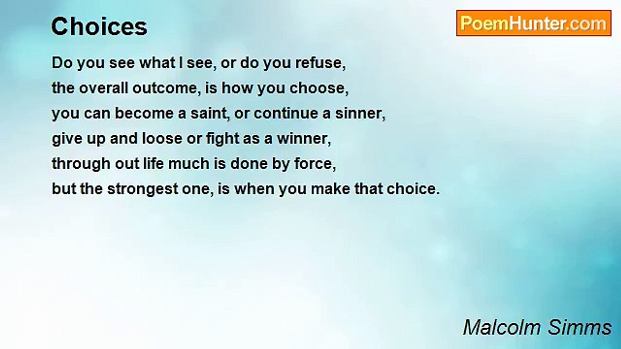 Malcolm Simms - Choices
