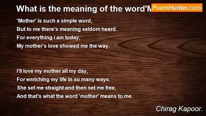 The Meaning of 'Mother' by Chirag Kapoor
