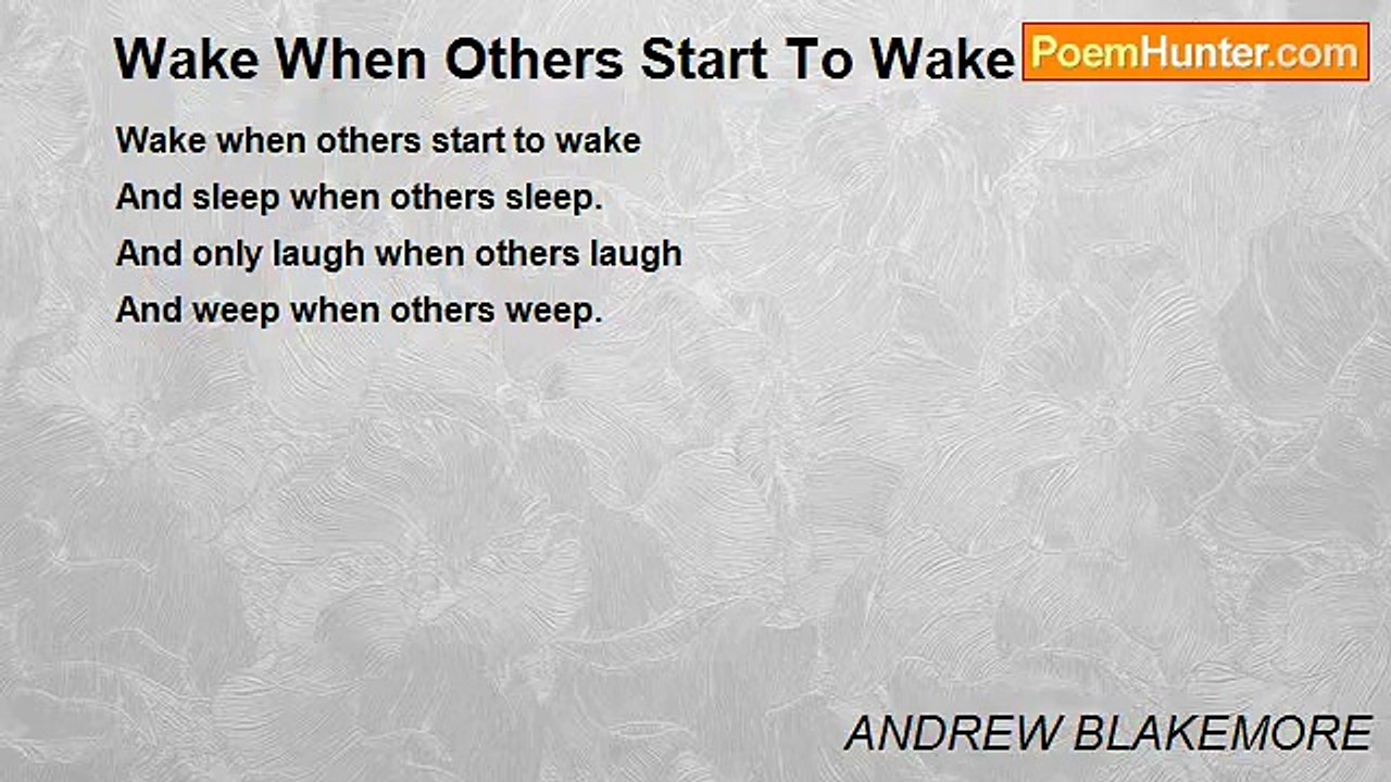 ANDREW BLAKEMORE - Wake When Others Start To Wake