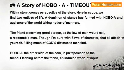 JOE POEWHIT - ## A Story of HOBO - A - TIMEOUT  15