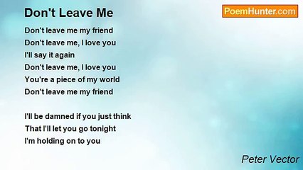 Peter Vector - Don't Leave Me