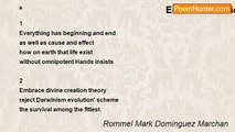 Rommel Mark Dominguez Marchan - *                                                     Embrace creation Reject evolution theory