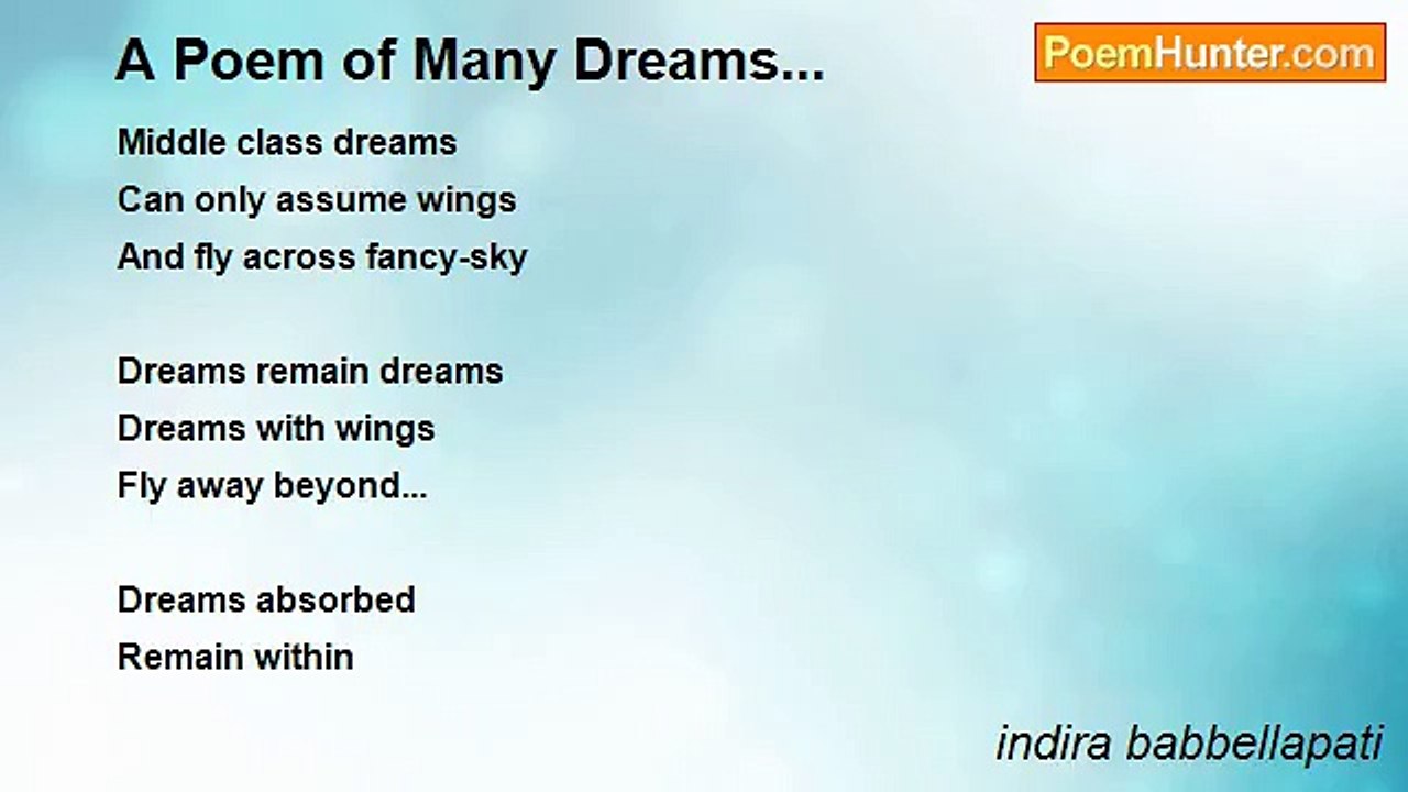 indira babbellapati - A Poem of Many Dreams...