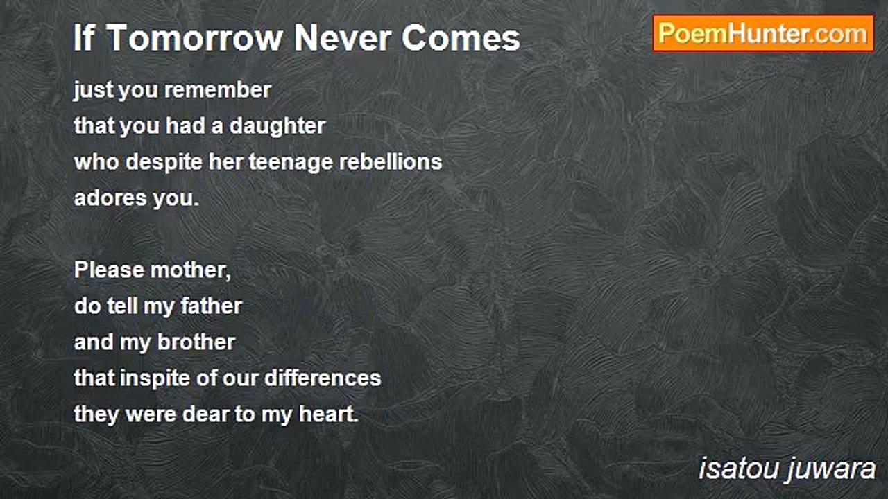 isatou juwara - If Tomorrow Never Comes