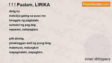 Inner Whispers - ! ! ! Paalam, LIRIKA