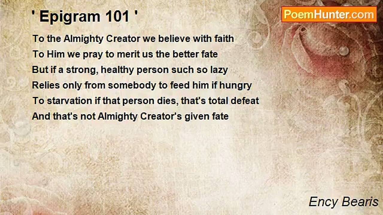 Ency Bearis - ' Epigram 101 '